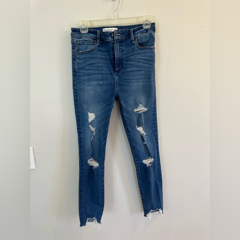 Abercrombie and fitch skinny ankle high rise jeans